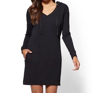 Hoodie Sweatshirt dress - Black